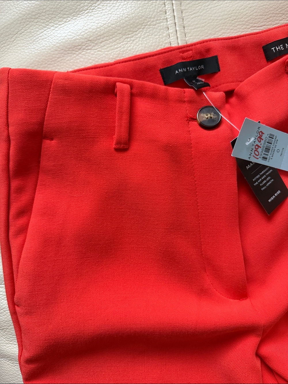 Ann Taylor Red Wide-Leg Dress Pants